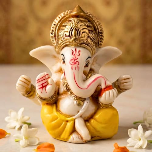 LOVENSPIRE 1 Ct Acrylic Car Ganesha Statue Idol Showpiece God of Luck and Success Ganpati Figurine for Home Decoration and Car Dashboard Housewarming Pooja Diwali Decoration