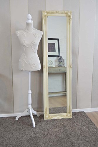 Mirror 5Ft6 X 1Ft6 167cm X 46cm Large Ivory Ornate Antique Design Dress Big Wall