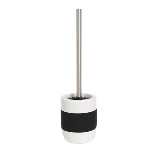 "MSV ""Moorea Ceramic Toilet Brush and Holder, Black"