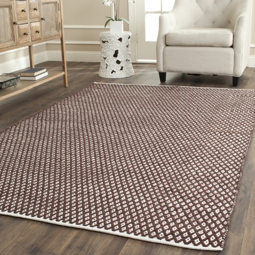 Safavieh Modern Indoor Hand Knotted Rectangle Area Rug, Boston Collection, BOS685, in Brown, 91 X 152 cm for Living Room, Bedroom or Any Indoor Space