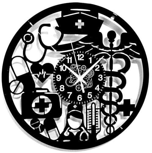 Instant Karma Clocks - Nurse and Medical Wall Clock – Silent Non-Ticking Quartz – Healthcare Clinic Office Decor – Wall Decoration for Home, Hospital, Doctor, Student
