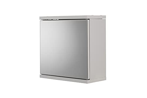 Croydex Simplicity Bathroom Cabinet - Compact Wall-Mounted Bathroom Storage, Durable MDF Carcass with Mirrored Door, Magnetic Catch and Adjustable Shelf (30x30x14cm)