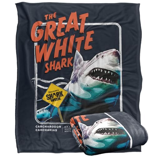 SHARK WEEK: TELEVISION SERIES Blanket, 152 x 127 cm Great White Silky Touch Super Soft Throw Blanket