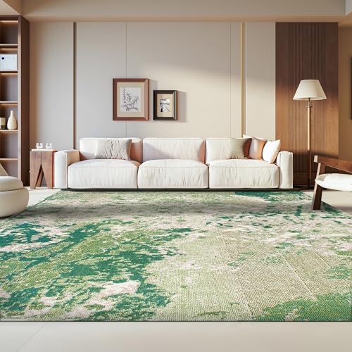 Safavieh Contemporary Rug for Living Room, Dining Room, Bedroom - Madison Collection, Short Pile, in Green and Ivory, 244 X 305 cm