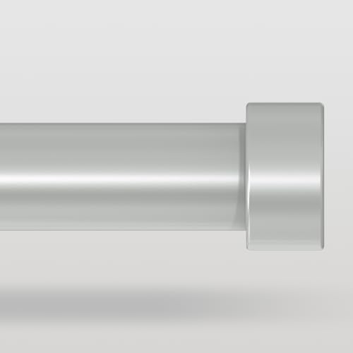 "VOIIY Curtain Rods for Windows 72 to 144 Inch(6-12 Feet),1"" Diameter SIlver Rods with Modern Style End Cap Finials,Size:36-144 Inch"