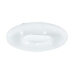 EGLO LED ceiling light Zamudilo, 1-flame lamp with crystal effect, steel