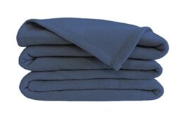 POYET MOTTE Poleco Navy Polyester Fleece Blanket 240 x 260 cm