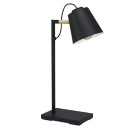 Eglo Table lamp Lacey, Bedside Light with lampshade, Metal Fixture in Black