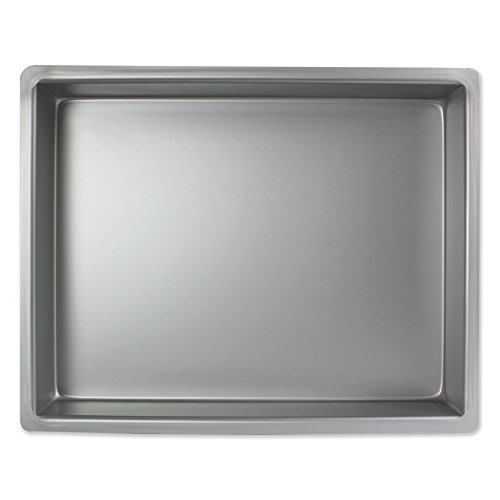 PME OBL12152 Aluminium Oblong Cake Pan 12 x 15 x 2-Inch Deep, Silver - Aluminium Oven-Safe Bakeware for Even Heat & Smooth Edge Cakes - Layered, Tiered, Sheet & Sponge Bakes for Cake Decorations