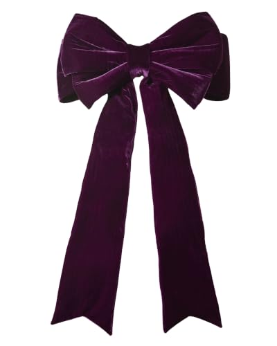 Extra Large Purple Velvet Bow Christmas Tree Topper, Big Purple Bow Decoration
