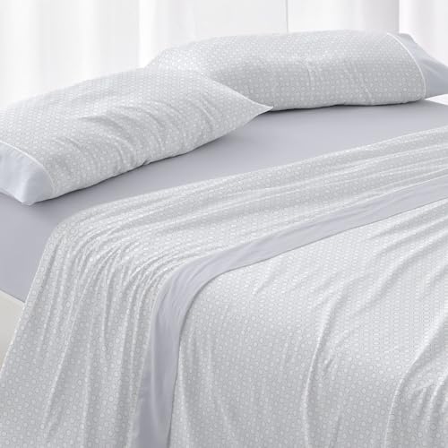 Burrito Blanco - Bed Sheet Set - 90 cm Bed 100% Cotton - Design 624 - Blue (90 x 190/200 cm)