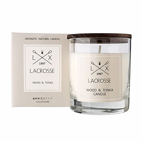 ambientair Lacrosse Wood & Tonka Scented Candle with Wooden Lid 200 g