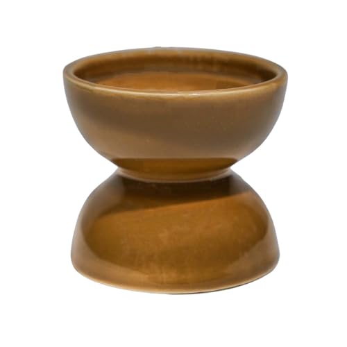 Ivyline Bowen Pillar Candle Holder in Fawn with Stable Base - Modern Elegant Home Decoration - H9 x D9 cm