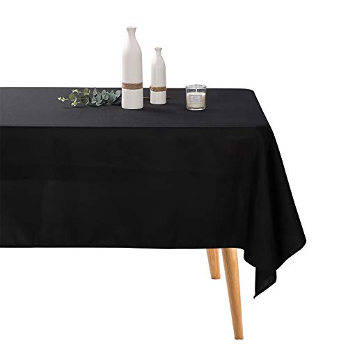 Ascoza 12pack 60x102 Inch Black Rectangular Tablecloth 6 Feet Table Cloth in Polyester Fabric for Wedding/Banquet/Restaurant/Parties