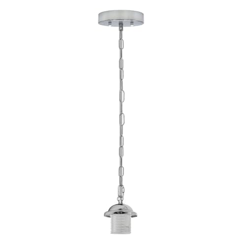 Chrome Pendant Light Set Cable & Metal Chain E27 Holder Fitting Kit
