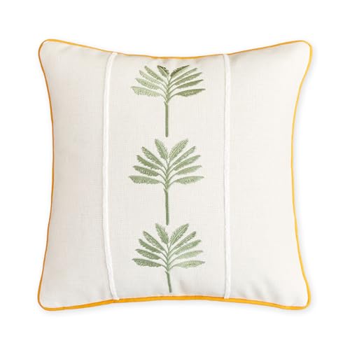 Sonive Cushion Covers 50x50cm Set of 2 Decorative Pillow Covers Woven Embroidered Square Neutral Pillowcases with Invisible Zipper for Sofa Couch Bedroom White