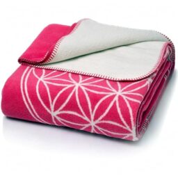 Glart cuddly blanket Flower of Life pink-ecru XL, 150x200 cm, extra fluffy as a sofa blanket, couch blanket, yoga blanket, plush sofa throw