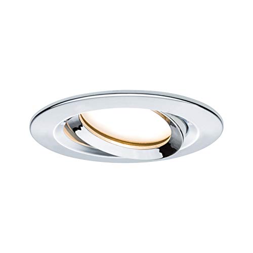 Paulmann 93683 Nova Plus LED recessed luminaire Round swivelling 1x6.8W IP65 dimmable recessed Spotlight Chrome spot Aluminium recessed lamp 2700K