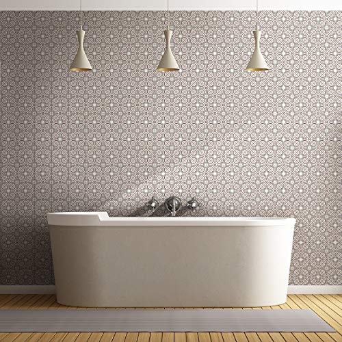 Ambiance Sticker Self-Adhesive Decorative Wall Decal Cement Tile for Bathroom and Kitchen Lilith - Pack of 24 Stickers of 20 x 20 cm