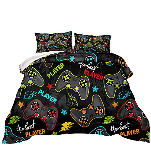Z.Jian HOME Gaming Comforter Set for Boys Kids - Down Alternative All Season Gamer Home Decor (Comforter Game25, Full)