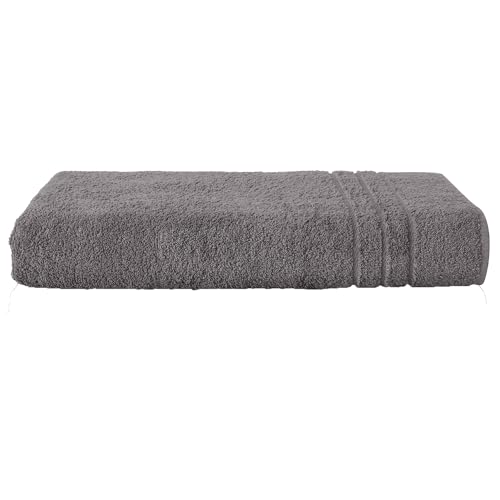 Komfortec Bath Towel 100 x 200 cm 100% Cotton Sauna Towel XXL Soft Large Terry Cloth Quick Drying Anthracite Grey