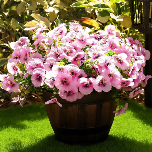 Fanfantoey Artificial Flowers for Outdoors,UV Resistant Fake Flowers Silk Pansy for Outside Porch Yard Patio Home Decor