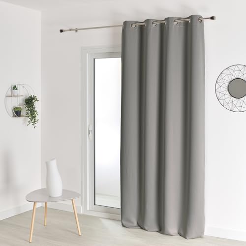 HomeMaison Blackout Curtain M1 Fire Resistant Mineral Grey 140 x 180 cm