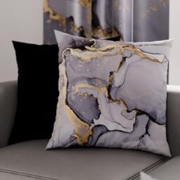 PETTI Artigiani Italiani - Pair of Pillow Cases 40 x 40 cm in Microfibre, Cushions for Bedroom Furniture, Sofa, Living Room, Set of 2 Cushion Covers, Grey Marble Pillowcase, 100% Made in Italy