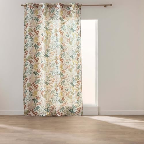 Douceur d'Intérieur, Curtain with eyelets (140 x 260 cm) Hailey Orange, Polyester & Linen