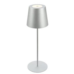 BRILONER - Rechargeable lamp with usb c, desk lamp with touch, dimmable, IP44, warm white light colour, bedside lamps, table lamp, battery lamp, table lamps for living room, 36x10.5cm, chrome