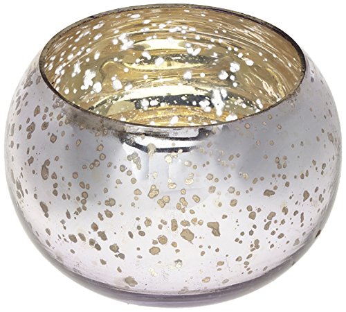 Insideretail 48-Piece Antique Pumpkin Mercury Glass Wedding Tea-Light Holders, Lilac, 7 x 7 x 7 cm