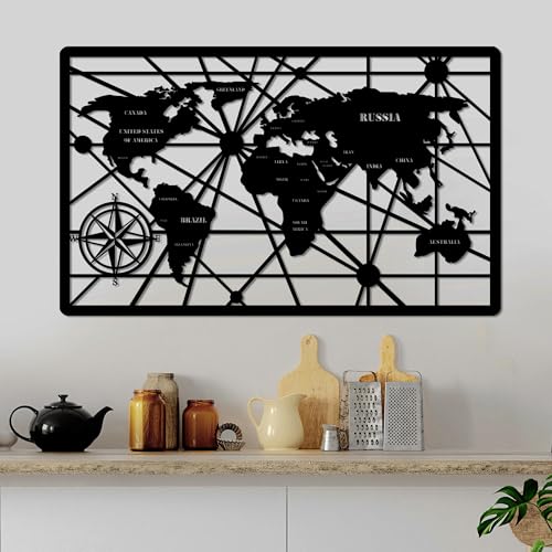 Stylish Black Decorative Metal Wall Accessory, 60 x 98 cm, 100% Metal, 1.5 mm Thick, Lightweight 1 kg, Perfect for Home Decor and Modern Spaces