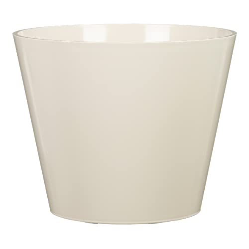 Scheurich Purista 30 Avorio Round Planter - Made with Recycled Plastic - 8 Year Guarantee - Indoor Use