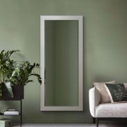 "MirrorOutlet - The Antic - White Framed Bevelled Mirror 63"" X 29"" (160 X 73cm) Premium Silver Mirror Glass"