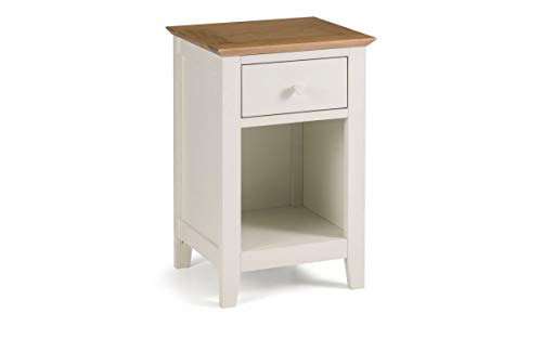Julian Bowen Salerno Shaker 1 Drawer Bedside - Ivory/Oak Bedsides