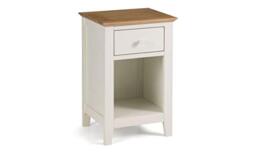 Julian Bowen Salerno Shaker 1 Drawer Bedside - Ivory/Oak Bedsides