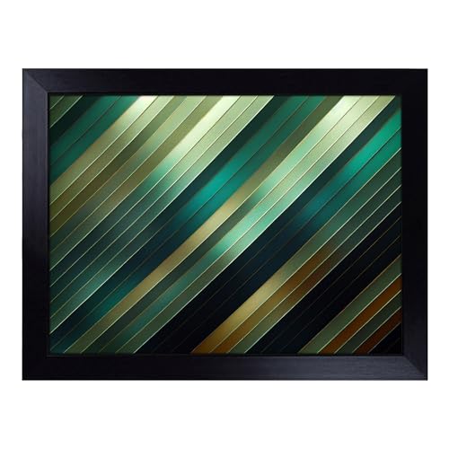 Lap Tray with Bean Bag Cushion, Precious Abstract Art - Handmade in the UK, Raised Wooden Edge, Padded Cushion, Heat-Resistant Wipe-Clean Surface, for Meals, Laptops and Crafts