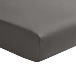 Essix Cotton Satin Fitted Sheet, Palazzo, Zinc, 80 x 200 cm,
