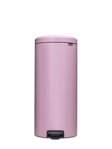 Brabantia NewIcon Pedal Bin 30L, Large Waste Bin for Kitchen, Soft Closing Lid, Light Pedal Operation, Removable Inner Bucket, Non-Slip Base, Lilac Pink, Free PerfectFit Rubbish Bags, 29 x 38 x 68 cm