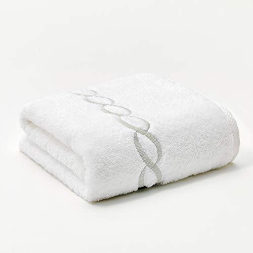 Calla Angel Superior 1000 Gram Egyptian Cotton Oversize 63 x 31 Bath Towel,1 Piece, Silver Chain
