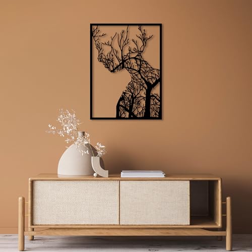 Stylish Black Decorative Metal Wall Accessory, 52 x 70 cm, 100% Metal (1.5 mm Thick), Perfect for Modern Home Decor & Unique Wall Art