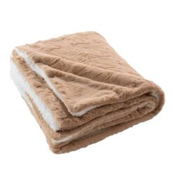 Douceur d'Intérieur, Blanket (180 x 220 cm) Foxy Sand, Imitation Fur/Sherpa