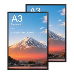 Woobroo 2 Pcs A3 Certificate Picture Frame - 29.7×42cm Black Aluminium Frame with Acrylic Glass Ideal for wall display in living room, bedroom and gallery
