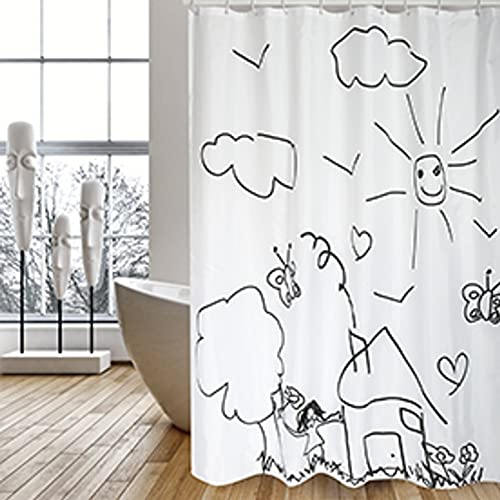 MSV Shower Curtain Polyester 180 x 200 cm Kids Garden