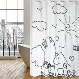 MSV Shower Curtain Polyester 180 x 200 cm Kids Garden
