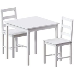 Vida Designs Yorkshire Dining Table and Chairs Set Kitchen Home Furniture (White, 2 Seater)
