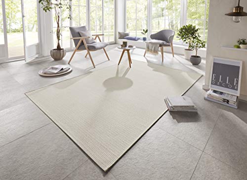 Elle Decor Millau Flat Weave Indoor and Outdoor Rug, Cream Beige, 140x200 cm