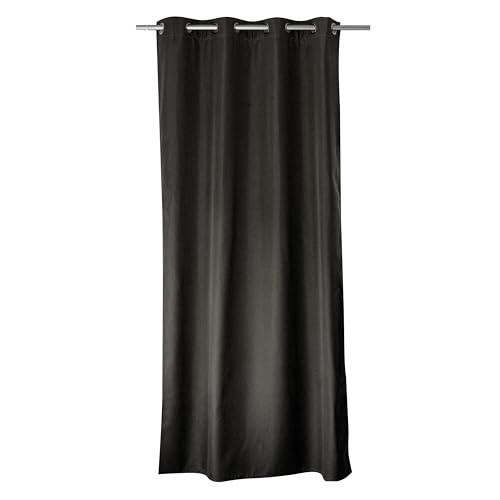 ED ENJOY HOME Thermal Blackout Curtain, Dark Grey, 135 x 240 cm, Metal Eyelets, Anti-Heat, Anti-Cold, for Bedroom and Living Room