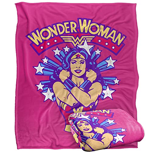 WONDER WOMAN Star Crossed Silky Touch Super Soft Throw Blanket 152 x 127 cm