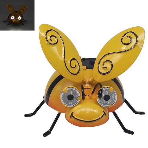 Lesser & Pavey Bright Eyes Bee Solar Led Outdoor Lights For Garden Decorations - Decorative & Durable Garden Leds For All Seasons - Waterproof Solar Lights For Pathways, Patios, Fences, and Walls